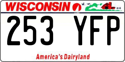 WI license plate 253YFP