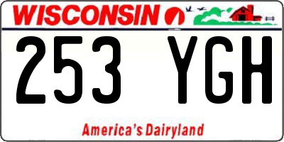 WI license plate 253YGH