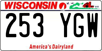 WI license plate 253YGW