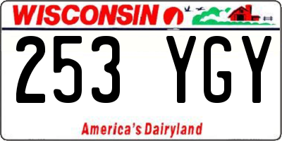 WI license plate 253YGY
