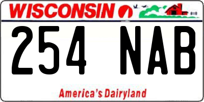 WI license plate 254NAB