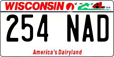 WI license plate 254NAD