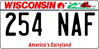 WI license plate 254NAF