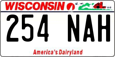 WI license plate 254NAH