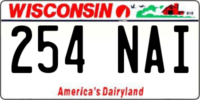 WI license plate 254NAI