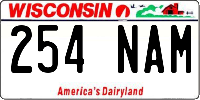 WI license plate 254NAM
