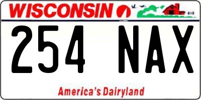 WI license plate 254NAX
