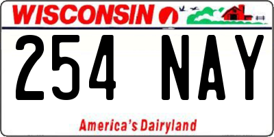 WI license plate 254NAY