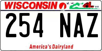 WI license plate 254NAZ