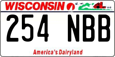 WI license plate 254NBB