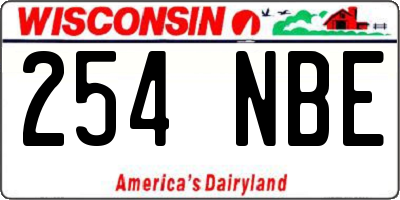 WI license plate 254NBE