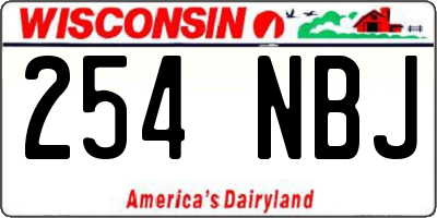 WI license plate 254NBJ