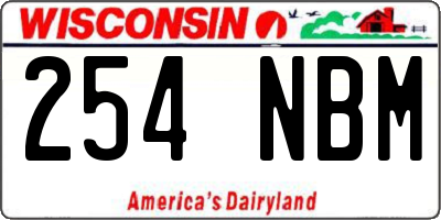 WI license plate 254NBM