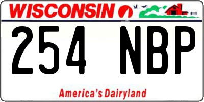 WI license plate 254NBP