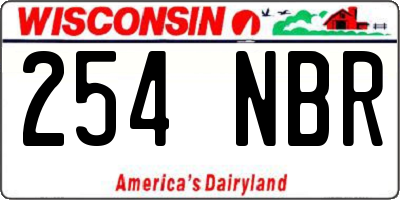 WI license plate 254NBR