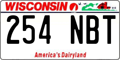 WI license plate 254NBT