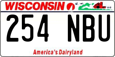 WI license plate 254NBU