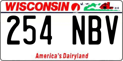 WI license plate 254NBV