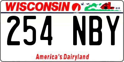 WI license plate 254NBY