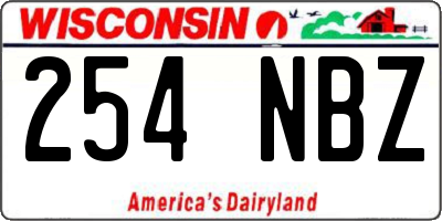 WI license plate 254NBZ