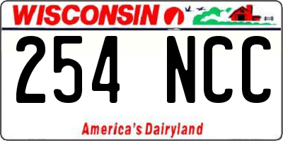 WI license plate 254NCC