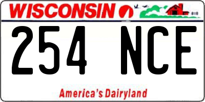 WI license plate 254NCE