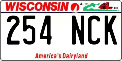 WI license plate 254NCK