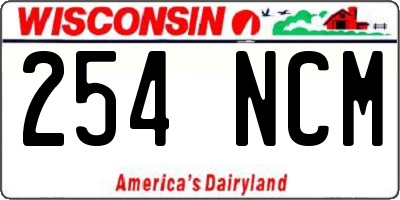 WI license plate 254NCM