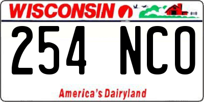 WI license plate 254NCO