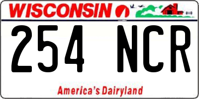 WI license plate 254NCR