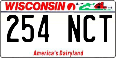 WI license plate 254NCT