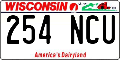 WI license plate 254NCU