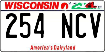 WI license plate 254NCV