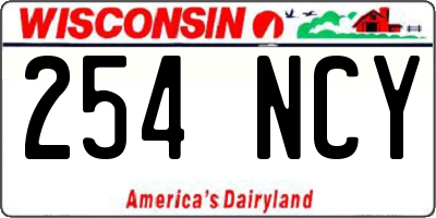 WI license plate 254NCY