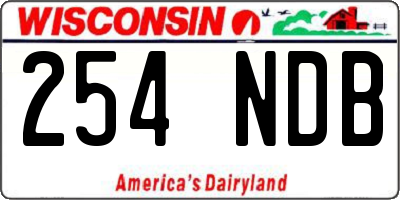 WI license plate 254NDB