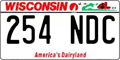 WI license plate 254NDC