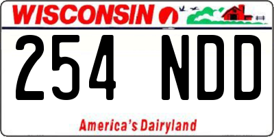 WI license plate 254NDD