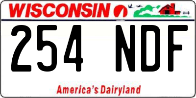WI license plate 254NDF