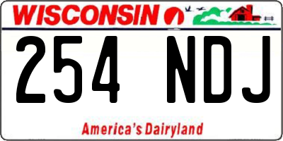 WI license plate 254NDJ