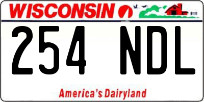 WI license plate 254NDL