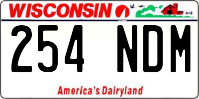 WI license plate 254NDM
