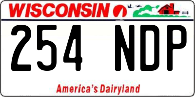 WI license plate 254NDP