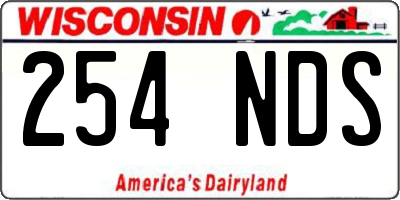 WI license plate 254NDS