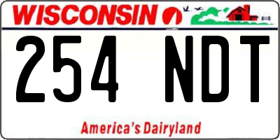 WI license plate 254NDT