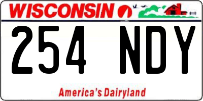 WI license plate 254NDY