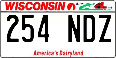 WI license plate 254NDZ