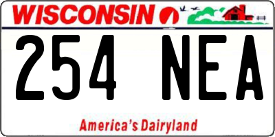 WI license plate 254NEA