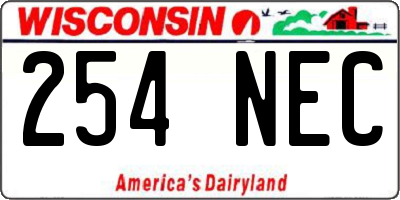 WI license plate 254NEC