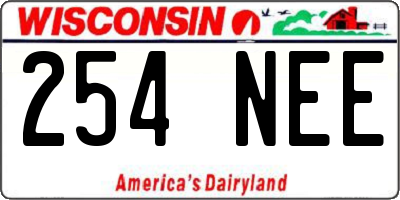 WI license plate 254NEE