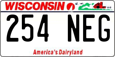 WI license plate 254NEG